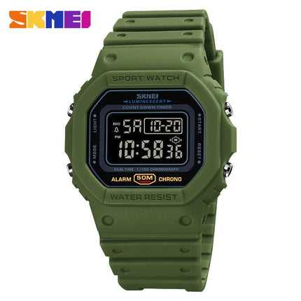 Men Women Outdoor Sports Watches LED Square Electronic Waterproof Wrist Watch