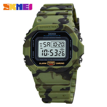 Men Women Outdoor Sports Watches LED Square Electronic Waterproof Wrist Watch