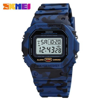 Men Women Outdoor Sports Watches LED Square Electronic Waterproof Wrist Watch