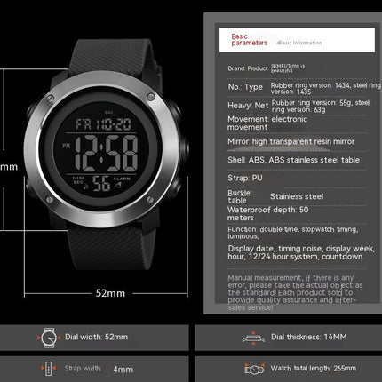 Men's Digital Sports Watch Waterproof Watches for Men with Stopwatch Alarm LED Back Light