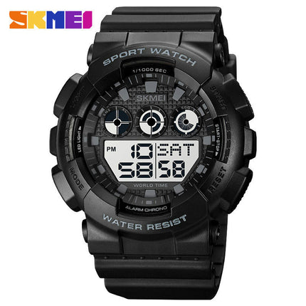 Men's Watch Waterproof Digital Sport Fashion Backlight LED Display Alarm Watch