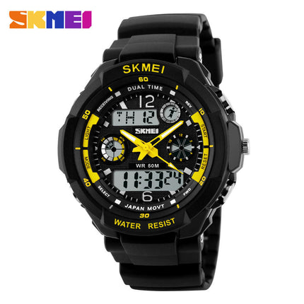 Men's Outdoor Waterproof Sports Wrist Watch Multi Function LED Stopwatch, Digital Watches for Men