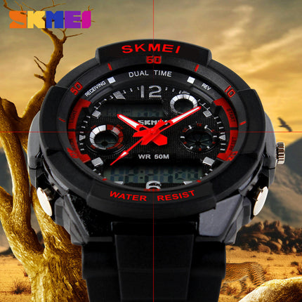 Men's Outdoor Waterproof Sports Wrist Watch Multi Function LED Stopwatch, Digital Watches for Men