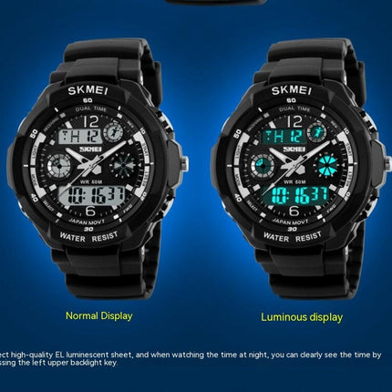 Men's Outdoor Waterproof Sports Wrist Watch Multi Function LED Stopwatch, Digital Watches for Men