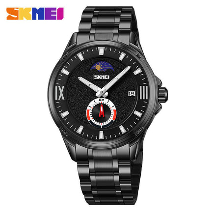 Men's Quartz Waterproof Wristwatches for Men Stainsteel Steel Band Watch