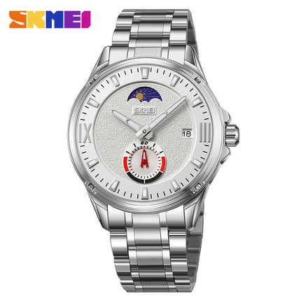 Men's Quartz Waterproof Wristwatches for Men Stainsteel Steel Band Watch