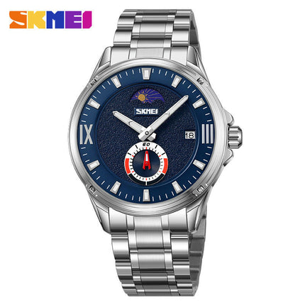 Men's Quartz Waterproof Wristwatches for Men Stainsteel Steel Band Watch