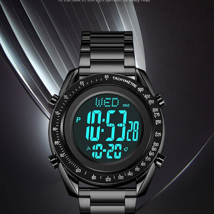 Men's Multifunctional Electronic Watch LED Digital Display Stainless Steel Watch