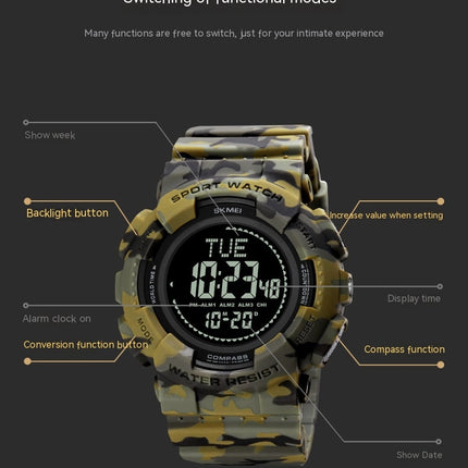 Men's Digital Watch Sports Outdoor Waterproof Watches Multi Function LED Watches