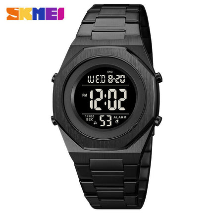 Mens Digital Sports Watch Waterproof Stainless Steel Fashion Wrist Watch for Men