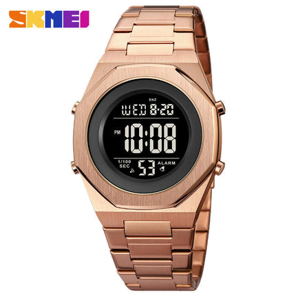 Mens Digital Sports Watch Waterproof Stainless Steel Fashion Wrist Watch for Men