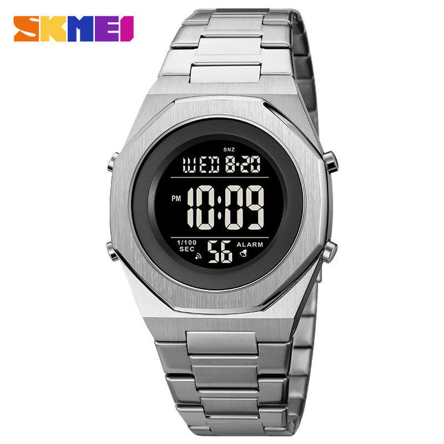 Mens Digital Sports Watch Waterproof Stainless Steel Fashion Wrist Watch for Men