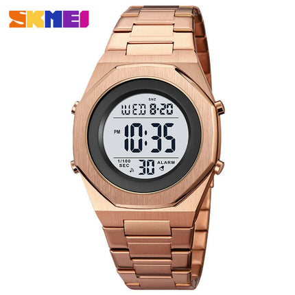 Mens Digital Sports Watch Waterproof Stainless Steel Fashion Wrist Watch for Men