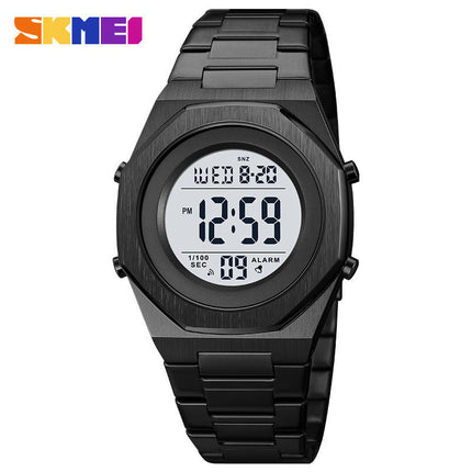 Mens Digital Sports Watch Waterproof Stainless Steel Fashion Wrist Watch for Men