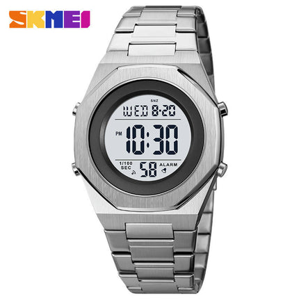 Mens Digital Sports Watch Waterproof Stainless Steel Fashion Wrist Watch for Men