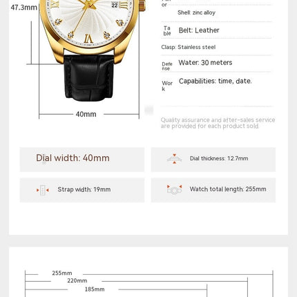 Men's Watch with Date,Analog Quartz Watches for Men