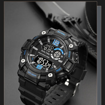 Men's Digital Watch Sports Outdoor Waterproof Watches with Date Multi Function LED Watches