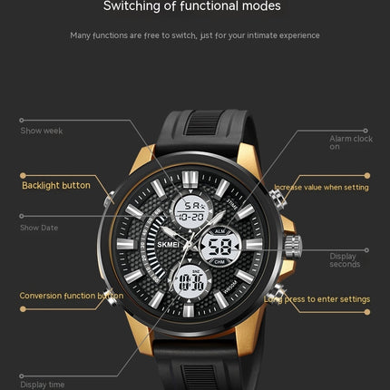 Men's Digital Watches Outdoor Sports Waterproof Military Watch Date Multi Function for Men