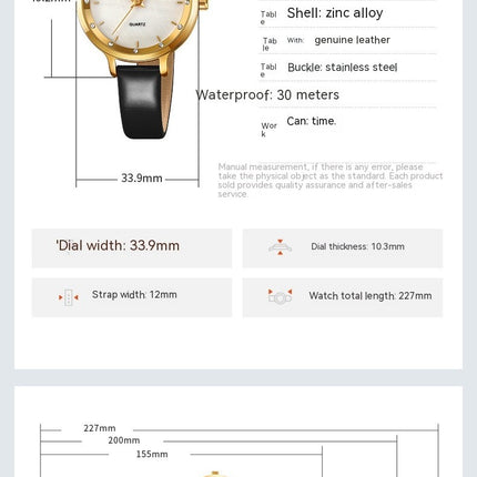 Women Wrist Watch, Lady Simple Leather Quartz Watches Waterproof Analog Watches