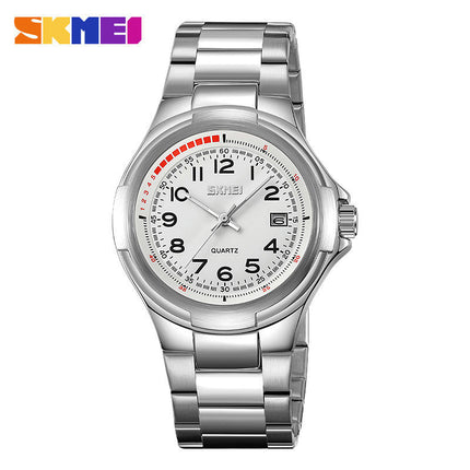 Men's Wrist Watches with Stainless Steel Waterproof Quartz Watch for Men Auto Date