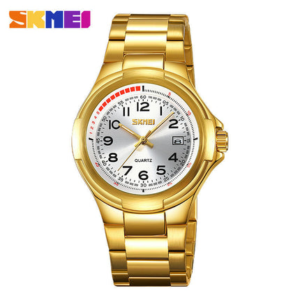 Men's Wrist Watches with Stainless Steel Waterproof Quartz Watch for Men Auto Date