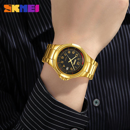 Men's Wrist Watches with Stainless Steel Waterproof Quartz Watch for Men Auto Date