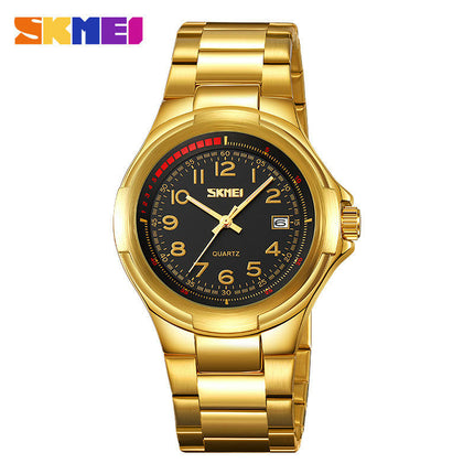 Men's Wrist Watches with Stainless Steel Waterproof Quartz Watch for Men Auto Date