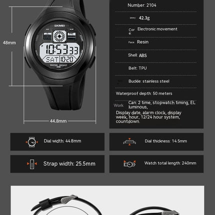 Men's Outdoor Sports Multifunction LED Digital Waterproof Watches