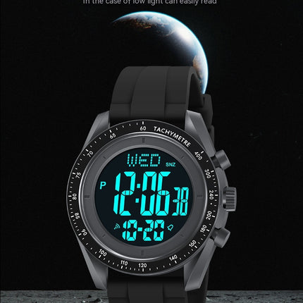 Men's Digital Watch Electronic Waterproof Wrist Watches for Men with Alarm LED Backlight