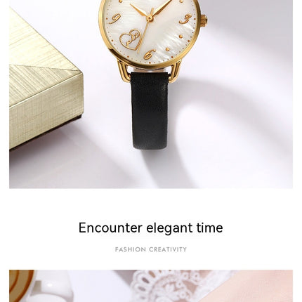 Women's  Leather Watch,Fashion Roman Numerals Quartz Ladies Wrist Watch