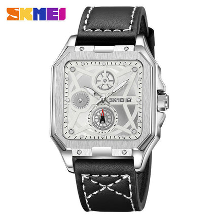 Square Watches for Men Leather Fashion Business Watch Waterproof Wrist Watches