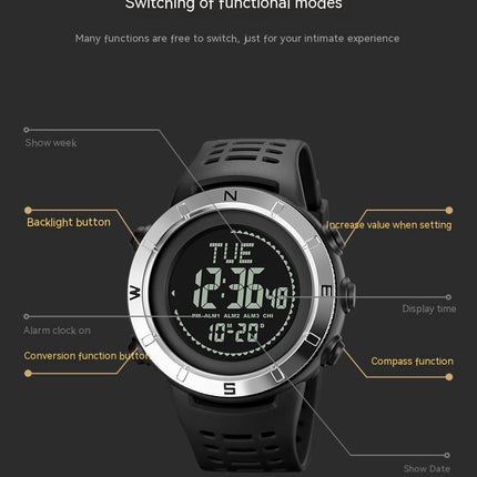 Men's Digital Sport Watches for Men with Alarm Stopwatch Waterproof