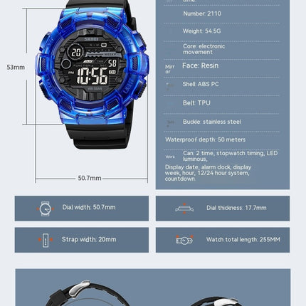 Men's Watches Multi Function Sports Watch LED Digital Waterproof Alarm Watches