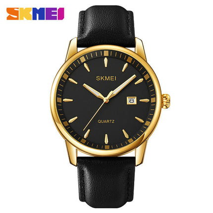 Watches for Men Leather Band Waterproof Analog Quartz Wrist Watch