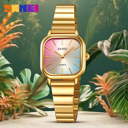 Women's Wrist Quartz Watch,Stainless Steel Square Watch