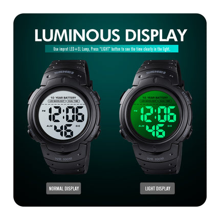 Men's Digital Sports Watch LED Waterproof Casual Luminous Watch