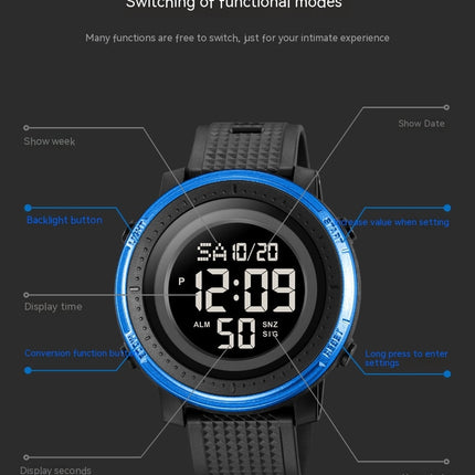 Multifunctional Waterproof Men's Digital Watch Outdoor Sports Watch