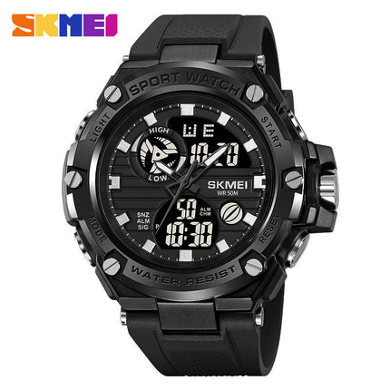 Men's Military Digital Watch，Waterproof Watches with Multi Function LED Alarm Analog Watches