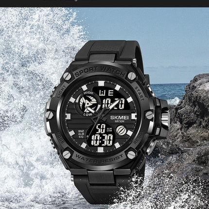 Men's Military Digital Watch，Waterproof Watches with Multi Function LED Alarm Analog Watches