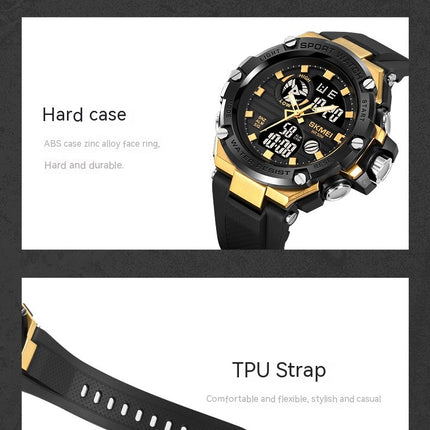 Men's Military Digital Watch，Waterproof Watches with Multi Function LED Alarm Analog Watches