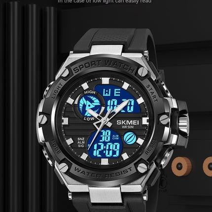 Men's Military Digital Watch，Waterproof Watches with Multi Function LED Alarm Analog Watches