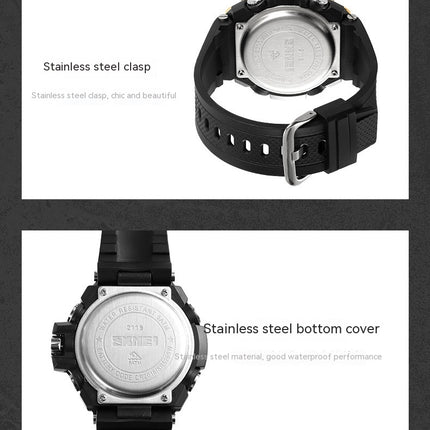 Men's Military Digital Watch，Waterproof Watches with Multi Function LED Alarm Analog Watches