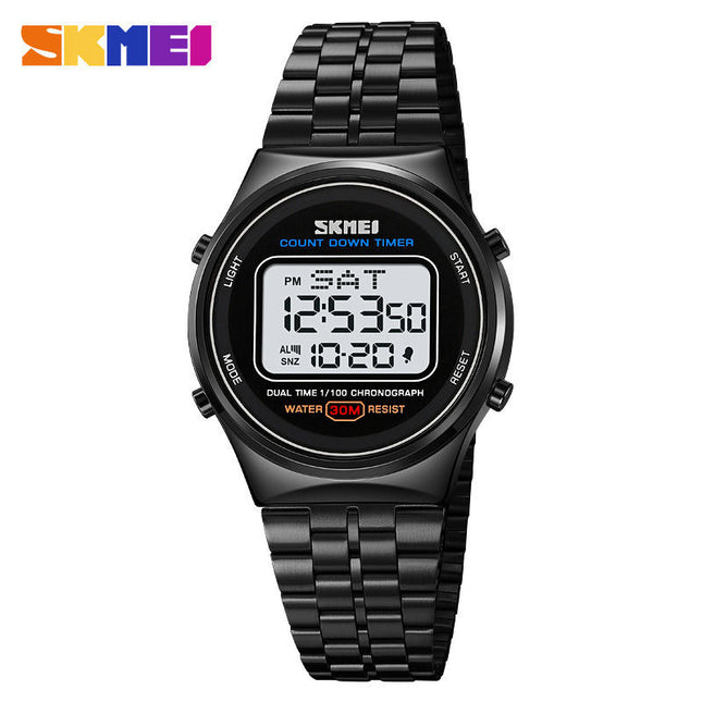 Men's Multifunctional Electronic Watch Outdoor Sports LED Stainless Steel Watch