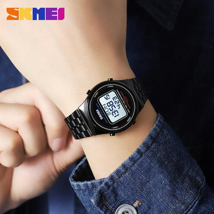 Men's Multifunctional Electronic Watch Outdoor Sports LED Stainless Steel Watch