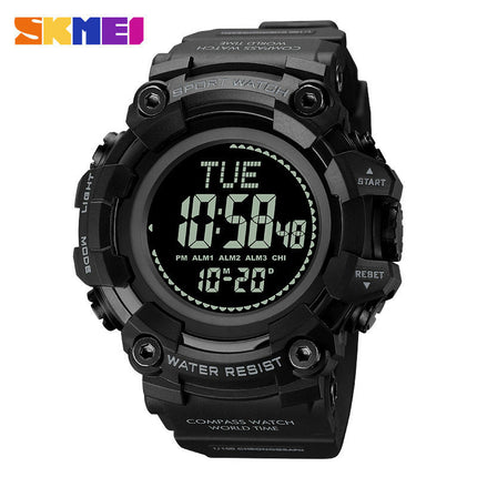 Men's Sports Electronic Watch, Multifunctional Waterproof LED Wristwatch with Stopwatch