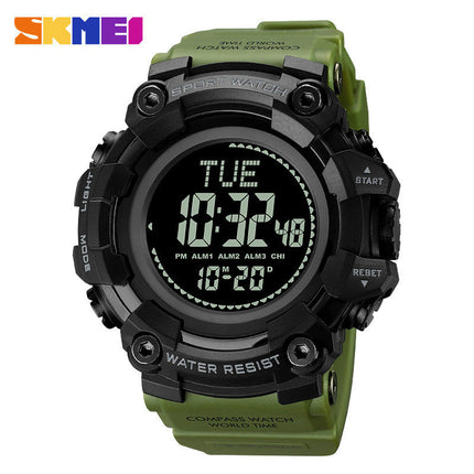 Men's Sports Electronic Watch, Multifunctional Waterproof LED Wristwatch with Stopwatch