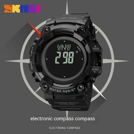 Men's Sports Electronic Watch, Multifunctional Waterproof LED Wristwatch with Stopwatch