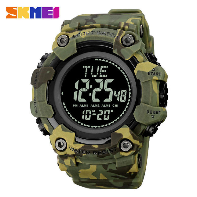 Men's Sports Electronic Watch, Multifunctional Waterproof LED Wristwatch with Stopwatch