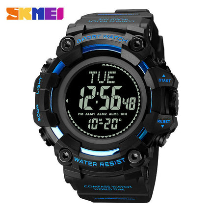 Men's Sports Electronic Watch, Multifunctional Waterproof LED Wristwatch with Stopwatch