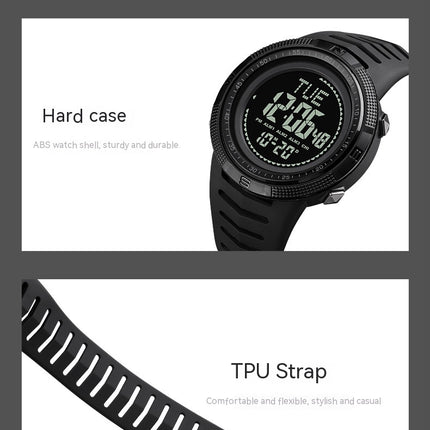 Sports Digital LED Screen Watches for Men Waterproof Luminous Stopwatch Alarm Watch